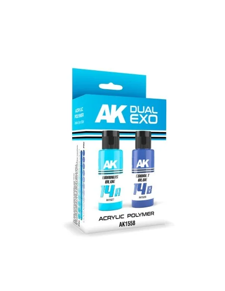 URANUS BLUE & COBALT BLUE DUAL EXO Set 14 - AK Interactive AK1558