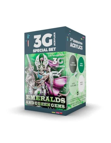 WARGAME COLOR SET. EMERALDS AND GREEN GEMS - AK Interactive AK1078