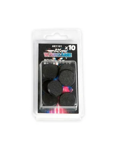 PLASTIC WARGAME BASES. ROUND BASE 25mm - AK Interactive AK1101