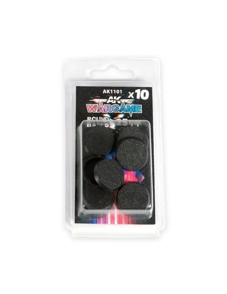 PLASTIC WARGAME BASES. ROUND BASE 25mm - AK Interactive AK1101