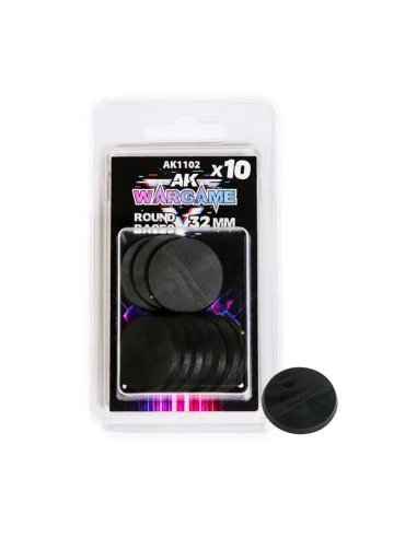 [NO_DESC] PLASTIC WARGAME BASES. ROUND BASE 32mm - AK Interactive A...