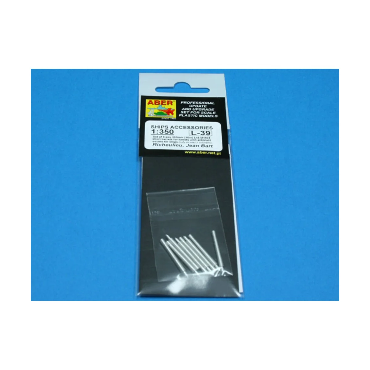 8 pcs 380mm short barrels for Richeulieu, 1/350 - Aber Models RE-35...