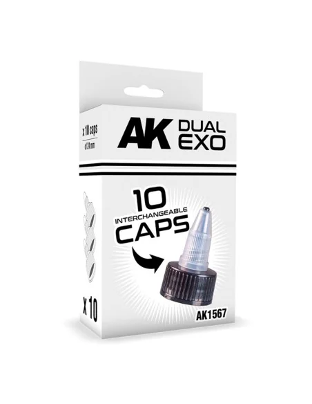 SET BLACK CAPS (24mm diameter) - AK Interactive AK1567
