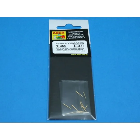 12 pcs 100mm barrels for French ships, 1/350 - Aber Models RE-350 L41