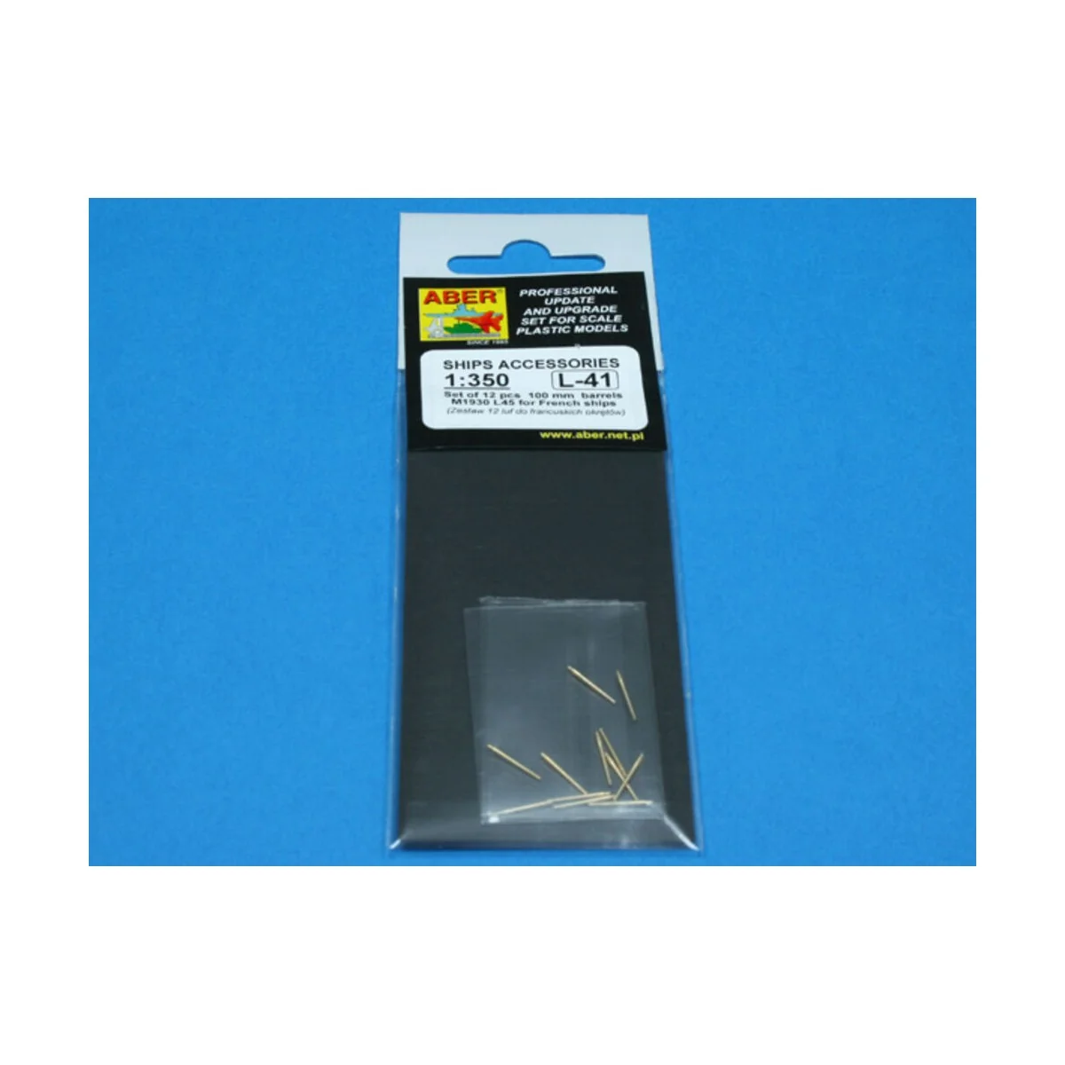 12 pcs 100mm barrels for French ships, 1/350 - Aber Models RE-350 L41