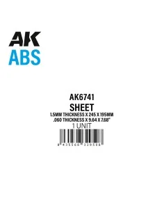 1.5mm thickness x 245 x 195mm - ABS SHEET - AK Interactive AK6741