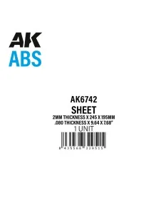 2mm thickness x 245 x 195mm - ABS SHEET - AK Interactive AK6742
