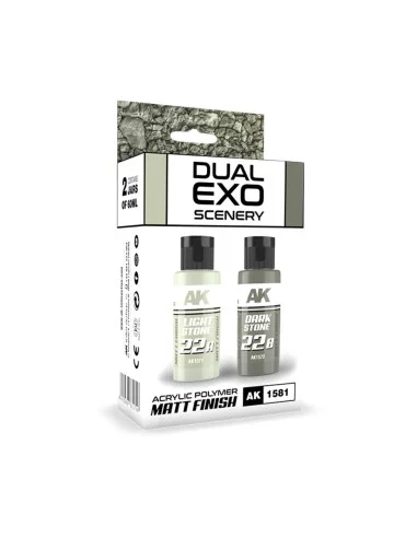 LIGHT STONE & DARK STONE DUAL EXO Set 22 - AK Interactive AK1581