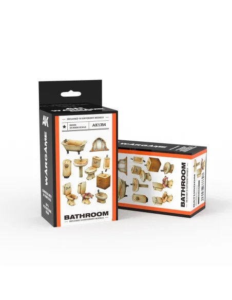 BATHROOM SET WARGAME (RESIN 30-35MM) - AK Interactive AK1354
