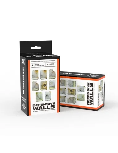 DEFENSIVE WALLS SET WARGAME (RESIN 30-35MM) - AK Interactive AK1356