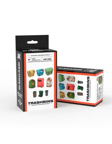 TRASHBINS SCENOGRAPHY WARGAME SET (30-35MM) - AK Interactive AK1362