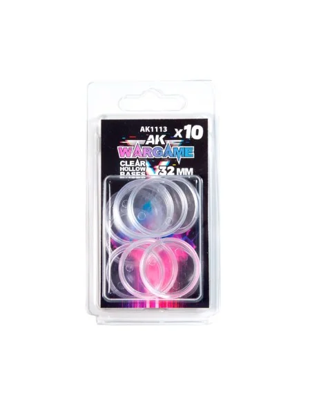 CLEAR HOLLOW BASE 32mm - 10 units - AK Interactive AK1113