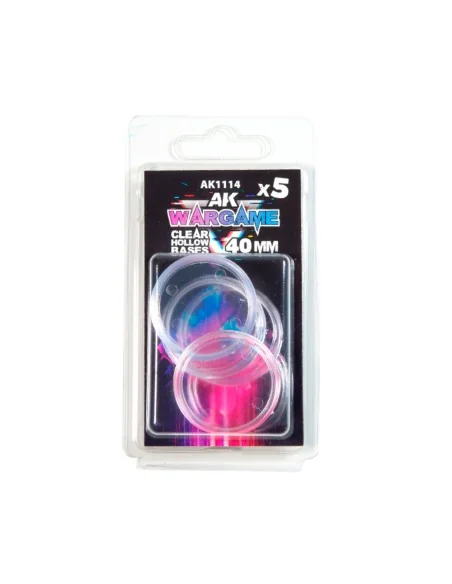 CLEAR HOLLOW BASE 40mm - 5 units - AK Interactive AK1114