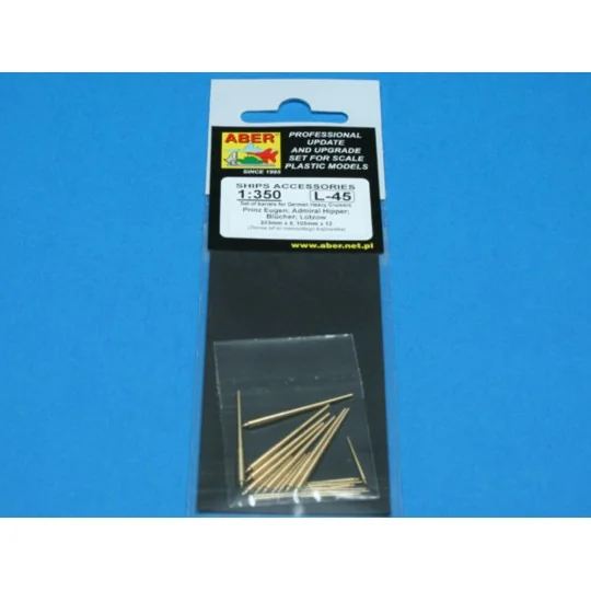 Set of Barrels for Prinz Eugen, 1/350 - Aber Models RE-350 L45 Set of Barrels for Prinz Eugen, 1/350 - Aber Models RE-350 L45