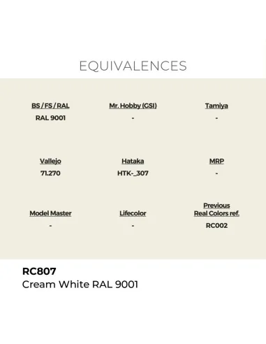 Real Colors: Cream White RAL 9001 17 ml. - AK Interactive RC807