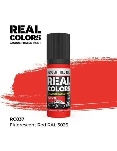 Real Colors: Fluorescent Red RAL 3026 17 ml. - AK Interactive RC837