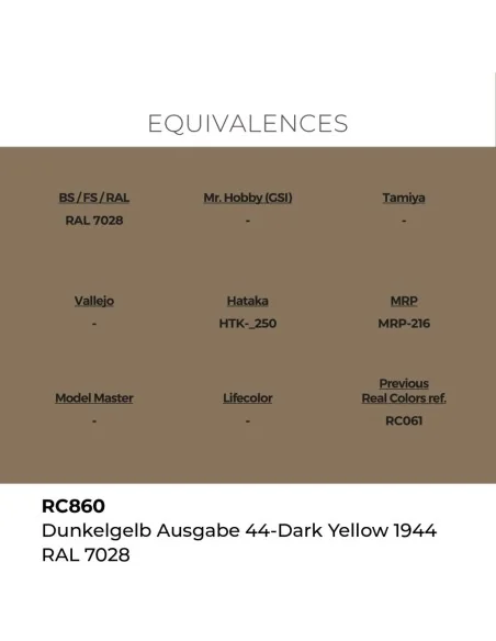 Real Colors: Dunkelgelb Ausgabe 44-Dark Yellow 1944 RAL 7028 17 ml....
