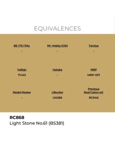 Real Colors: Light Stone No.61 (BS381) 17 ml. - AK Interactive RC868