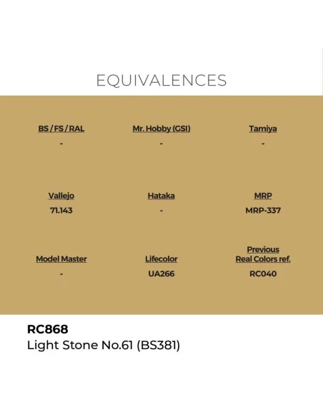 Real Colors: Light Stone No.61 (BS381) 17 ml. - AK Interactive RC868
