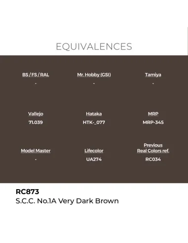 Real Colors: S.C.C. No.1A Very Dark Brown 17 ml. - AK Interactive R...