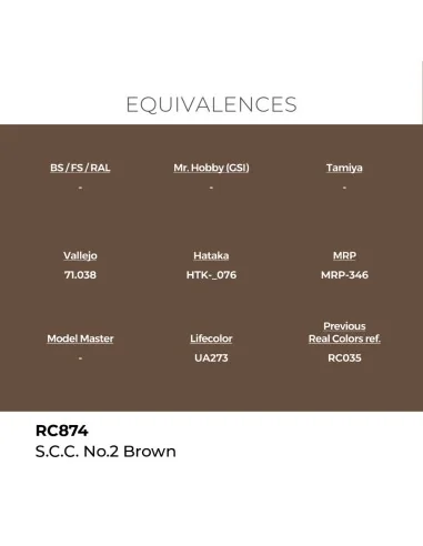 [NO_DESC] Real Colors: S.C.C. No.2 Brown 17 ml. - AK Interactive RC874