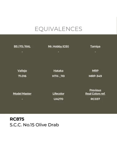 Real Colors: S.C.C. No.15 Olive Drab 17 ml. - AK Interactive RC875