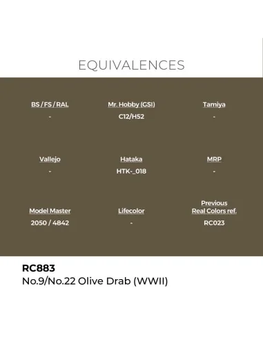 Real Colors: No.9/No.22 Olive Drab (WWII) 17 ml. - AK Interactive R...