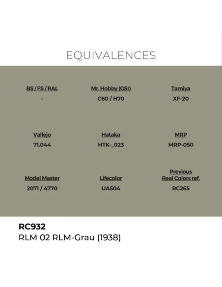 Real Colors: RLM 02 RLM-GRAU (1938) 17 ml. - AK Interactive RC932