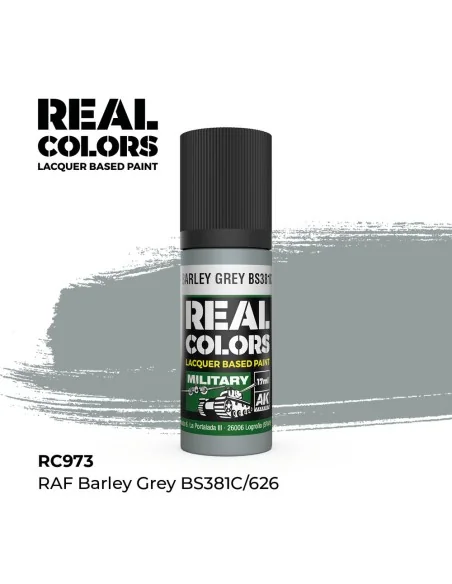 Real Colors: RAF Barley Grey BS381C/626 17 ml. - AK Interactive RC973