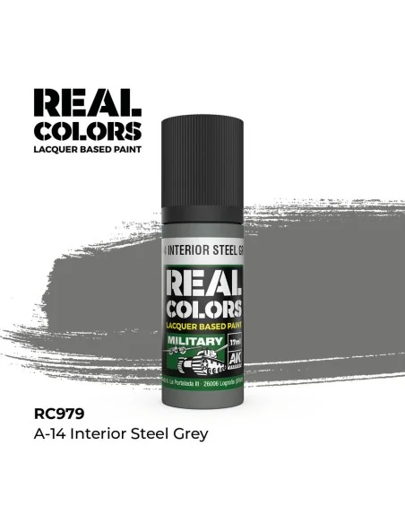 Real Colors: A-14 Interior Steel Grey 17 ml. - AK Interactive RC979