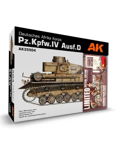 PZ.KPFW.IV AUSF.D AFRIKA KORPS +5 FIGURES GERMAN TANK CREW AFRIKA K...