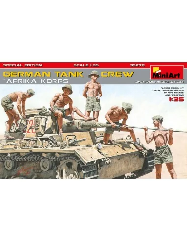 PZ.KPFW.IV AUSF.D AFRIKA KORPS +5 FIGURES GERMAN TANK CREW AFRIKA K...