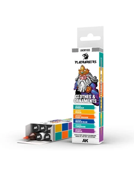 PLAYMARKERS SET - CLOTHES & ORNAMENTS (6 ref.) - AK Interactive AKM103