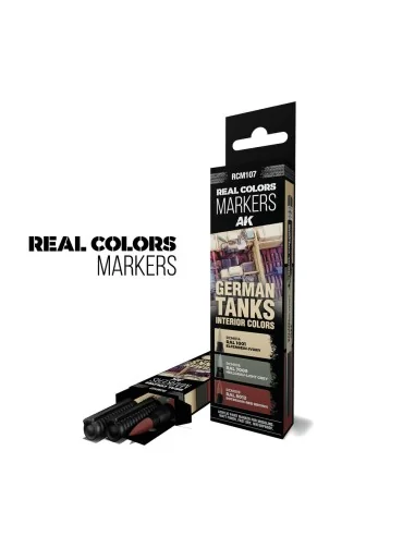 GERMAN TANKS INTERIOR COLORS - SET 3 REAL COLORS MARKERS - AK Inter...