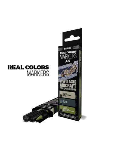 WWII AXIS AIRCRAFT COCKPIT COLORS - SET 3 REAL COLORS MARKERS - AK ...