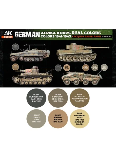 German Afrika Korps Colors 1941-1943 SET - AK Interactive RCS124