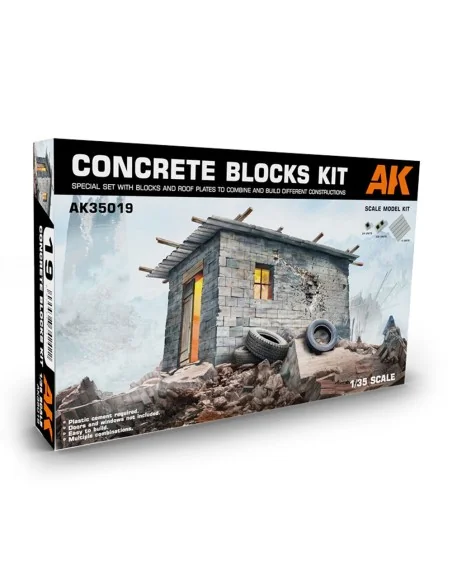 CONCRETE BLOCKS KIT 1/35 Scale, 1/35 - AK Interactive AK35019