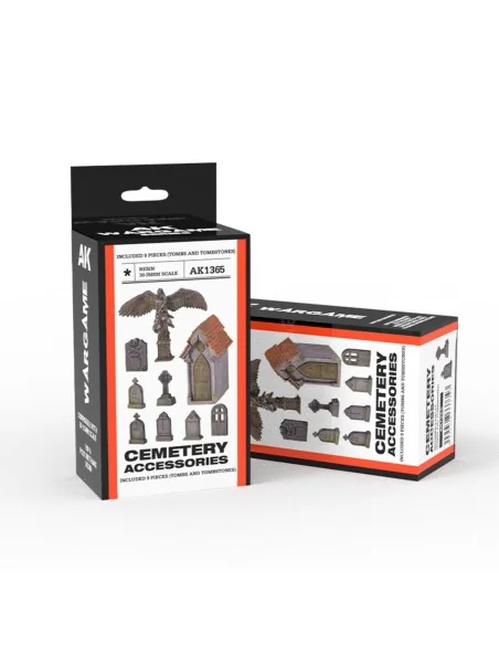 CEMETERY ACCESORIES WARGAME SET (RESIN 30-35MM) - AK Interactive AK...