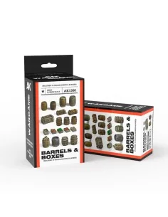 BARRELS & BOXES WARGAME SET (RESIN 30-35MM) - AK Interactive AK1366