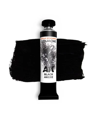 BLACK - AK GOUACHE 20 ml. - AK Interactive AKG02