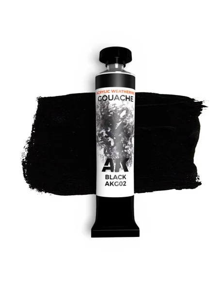 BLACK - AK GOUACHE 20 ml. - AK Interactive AKG02