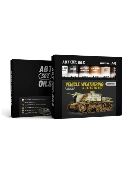 VEHICLE WEATHERING & EFFECTS SET - ABT 502 OILS - AK Interactive AK...