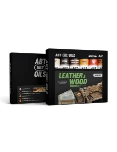 LEATHER & WOOD COLORS SET - ABT 502 OILS - AK Interactive AKABT311