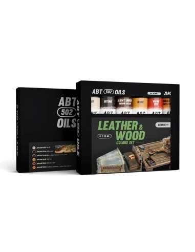 LEATHER & WOOD COLORS SET - ABT 502 OILS - AK Interactive AKABT311