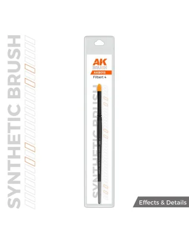 AK SYNTHETIC BRUSH - FILBERT 4 - AK Interactive AKB015