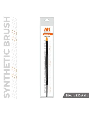 AK SYNTHETIC BRUSH - FILBERT 6 - AK Interactive AKB016