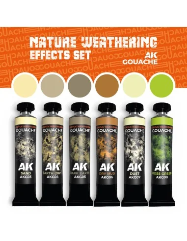 NATURE WEATHERING EFFECTS SET - AK GOUACHES - AK Interactive AKG26