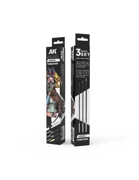 TABLETOP SYNTETHIC BRUSHES SET (3 brushes) - AK Interactive AKB102