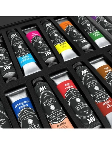 DELUXE EDITION BOX FULL RANGE ARTIST DENSE ACRYLIC COLOR - AK Inter...
