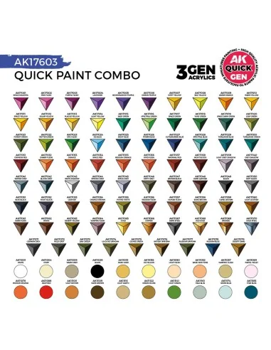QUICK PAINT COMBO - 100 COLORS (80 QUICK GEN + 20 3GEN + 3 FREE BRU...